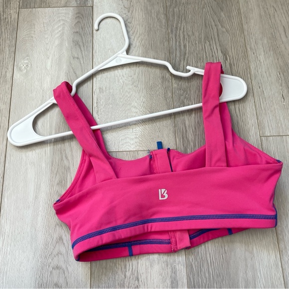 Buffbunny Sports Bra miami vice zip neon womens Pink (medium) workout gym bright - Picture 2 of 3